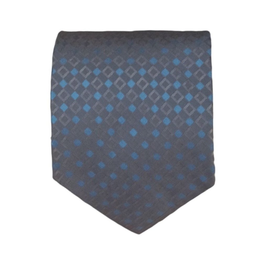 ECHO Gray Geometric Silk Tie USA 57"/ 3.7" EC